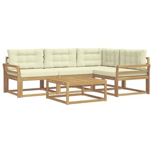 vidaXL Zunanja garnitura za sedenje 5 pcs Bela in krem 79 x 79 x 37 cm