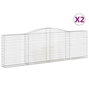 vidaXL Obokane gabion ko&scaron;are 2 kosa 400x30x120/140 cm pocinkano železo