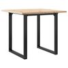vidaXL Jedilna miza O okvir 90x90x75,5 cm trdna borovina jeklo