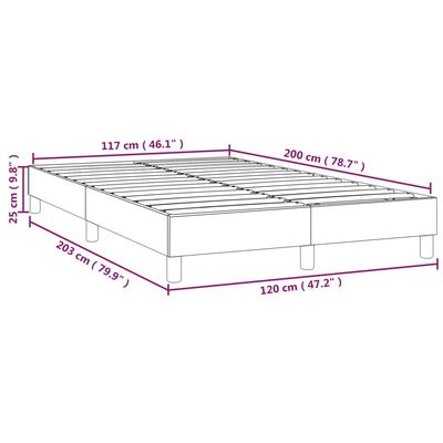 vidaXL Box spring posteljni okvir temno moder 120x200 cm žamet