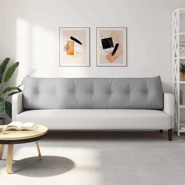 vidaXL Poglavni vzglavnik Oblačno siva 200 x 24 x 50 cm blago