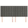 vidaXL Vzglavje postelje temno sivo 160x5x118/128 cm žamet