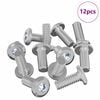 vidaXL Vijak za zaklep glave 12 kos srebrna M6 x 15 mm Jeklo