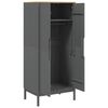 vidaXL Garderobna omara FLORO siva 77x53x171 cm trdna borovina