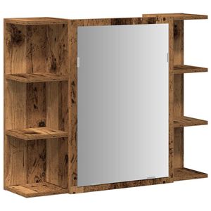 vidaXL Kopalni&scaron;ka ogledalna omarica Old Wood 80x20,5x64 cm