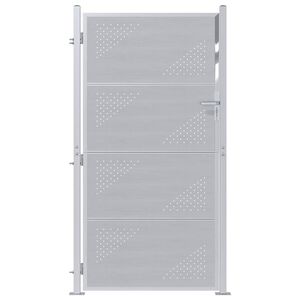 vidaXL Vrtna vrata 85 x 174 cm Nerjaveče jeklo Srebrna Zaklenljivo
