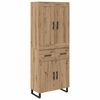 vidaXL Visok predalnik Umetni hrast 69,5 x 34 x 180 cm Konstruiran les
