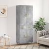 vidaXL Visoka komoda betonsko siva 69,5x34x180 cm inženirski les