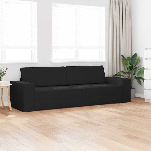 vidaXL Sofa postelja Črna 245 x 78 x 77 cm Žamet