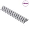 vidaXL Navojna palica 12 kos Srebrna 6 x 170 mm Jeklo