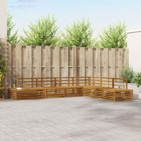 vidaXL Zunanja garnitura za sedenje 6 Kos Naravna Masiven les akacije