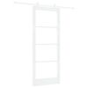 vidaXL Drsna vrata ORKDAL Bela 83 x 202 cm Trden borov les in steklo