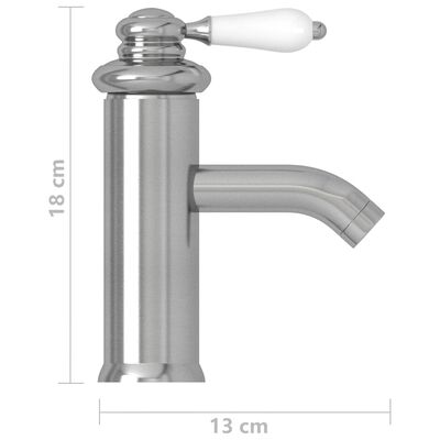 vidaXL Kopalniška armatura za umivalnik srebrna 130x180 mm