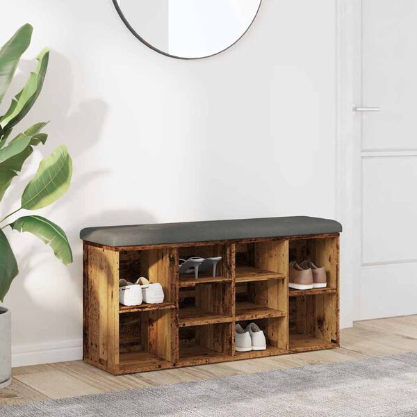 vidaXL Lavica za čevlje iz starega lesa 102x32x50 cm