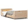 vidaXL Posteljni okvir brez vzmetnice 75x190 cm trdna borovina