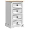 vidaXL Nočna omarica Corona Bela 53 x 39 x 84 cm Masivno borovo les