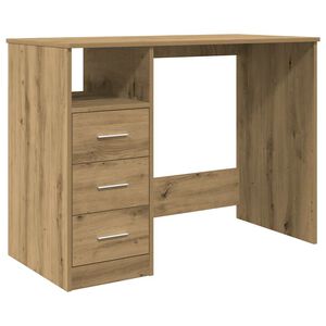 vidaXL Pisalna miza artisan hrast 102x50x76 cm inženirski les
