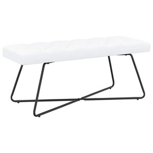 vidaXL Klop s gumbnim oblazinjenjem Bela 110 x 40 x 46 cm Blago
