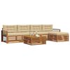 vidaXL Zunanja garnitura za sedenje z blazino 6 pcs Naravna in bež