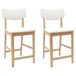 vidaXL Jedilni stoli 2 kos Masivno gumovo les Naravna 48 x 49 x 95 cm