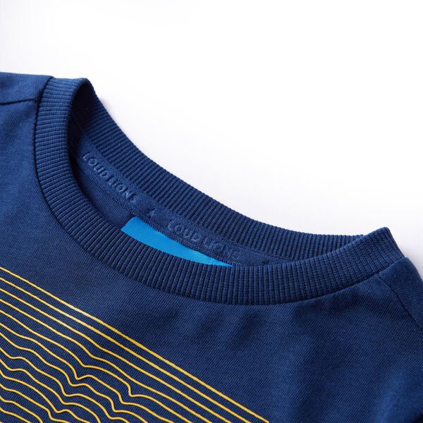 Otro&scaron;ka majica z dolgimi rokavi mornarsko modra 140