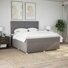 vidaXL Box spring postelja z vzmetnico taupe 180x200 cm blago