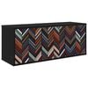 vidaXL Stenska TV omarica OMMEN 102 x 33 x 40 cm Črni hrast