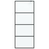 vidaXL Pregrada za tuš črna 80x195 cm motno ESG steklo