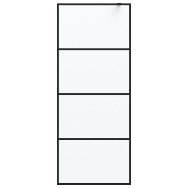 vidaXL Pregrada za tuš črna 80x195 cm motno ESG steklo