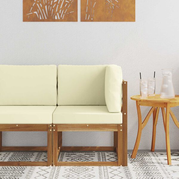 vidaXL Zunanja kotna sedežna garnitura Masiven les akacije