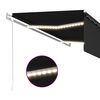 vidaXL Avtomatska tenda s senčilom LED + senzor 5x3 m antracitna