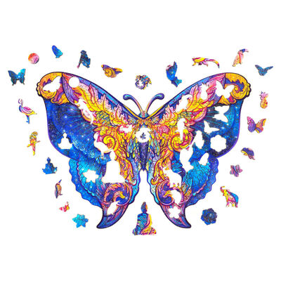 UNIDRAGON Lesena sestavljanka 199-delna Intergalaxy Butterfly 32x23 cm
