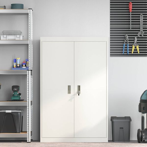 vidaXL Omarica za shranjevanje 2 pcs Bela 90 x 40 x 140 cm Jeklo