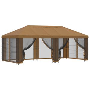 vidaXL Paviljon s stenami 6 x 3 m Bež Poliester in jeklo 190