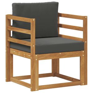 vidaXL Zunanji kavč Masivno akacijevo les in poliester Naravna