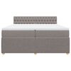 vidaXL Box spring postelja z vzmetnico taupe 200x200 cm blago