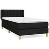 vidaXL Box spring postelja z vzmetnico črn 90x190 cm blago
