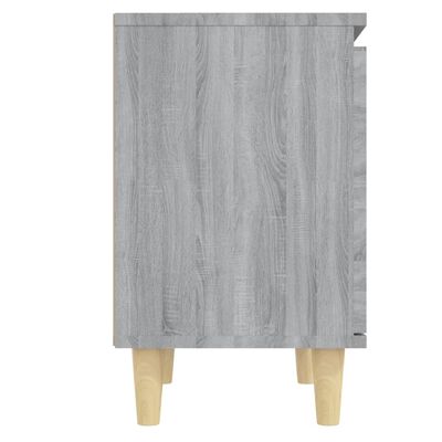 vidaXL Nočna omarica z lesenimi nogami siva sonoma 40x30x50 cm