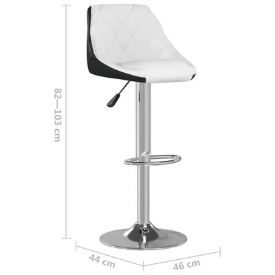 vidaXL Barski stolčki 2 kosa belo in črno umetno usnje