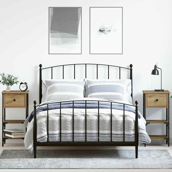 vidaXL Nočna omarica s predalom 2 pcs Rjava 33,5 x 36 x 70 cm