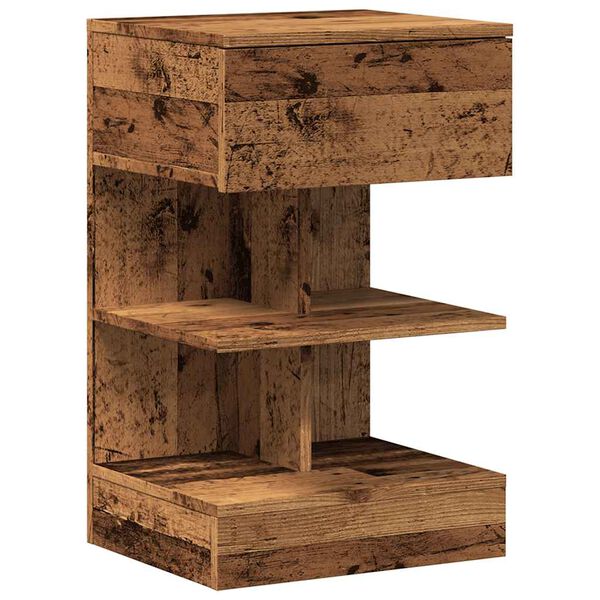 vidaXL Nočna omarica Old Wood 40x35x65 cm Inženirski les