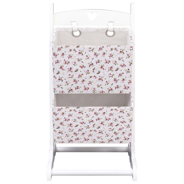 vidaXL 2-nadstropno stojalo s ko&scaron;arami motiv rož 35x35x72 cm les