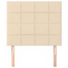 vidaXL Vzglavje postelje kremne barve 80x5x118/128 cm blago