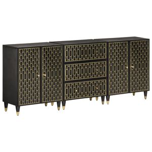 vidaXL Stranske omarice 3 kosi 60x33x75 cm trden mangov les