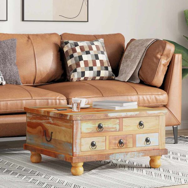 vidaXL Klubska mizica iz predelanega lesa 70x70x38 cm