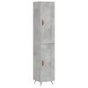 vidaXL Visoka omara betonsko siva 34,5x34x180 cm inženirski les