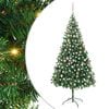 vidaXL Umetna novoletna jelka osvetljena z bučkami 210 cm 910 vejic