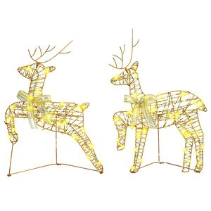 vidaXL LED Jeleni med 40 LED 2 pcs Toplo bela PET