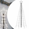 vidaXL LED božično drevo z bodicami 220 LED hladno bele 180 cm