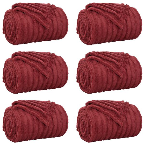 vidaXL Obloge 6 pcs Bordeaux rdeča 240 x 220 cm Flis